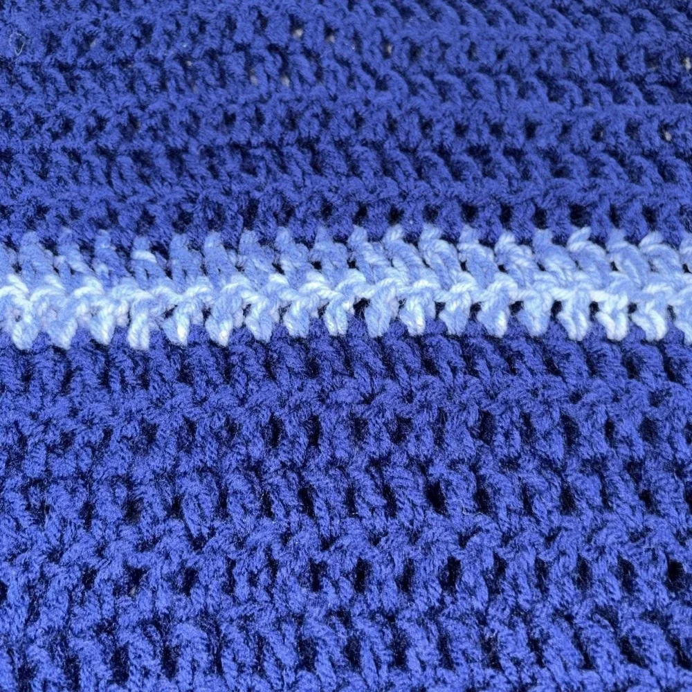 Vintage 80s Handmade Crochet Lapgan 56